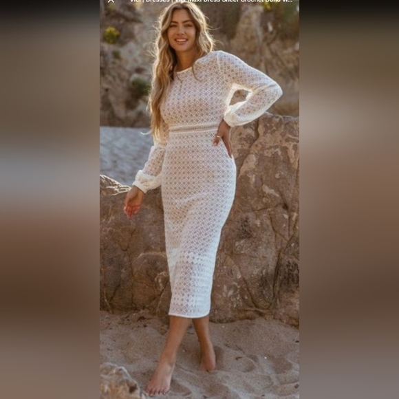 Vici Dresses & Skirts - VICI Elegant White Vrochet Dress